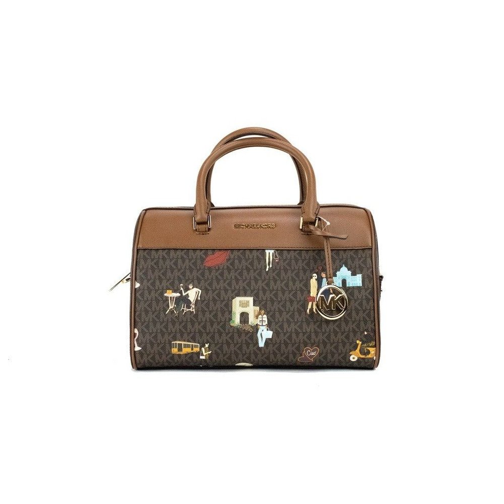 NEW Michael Kors Jet Set Girls Medium Duffle Bag Brown Crossbody Handbag Purse - Picture 10 of 11
